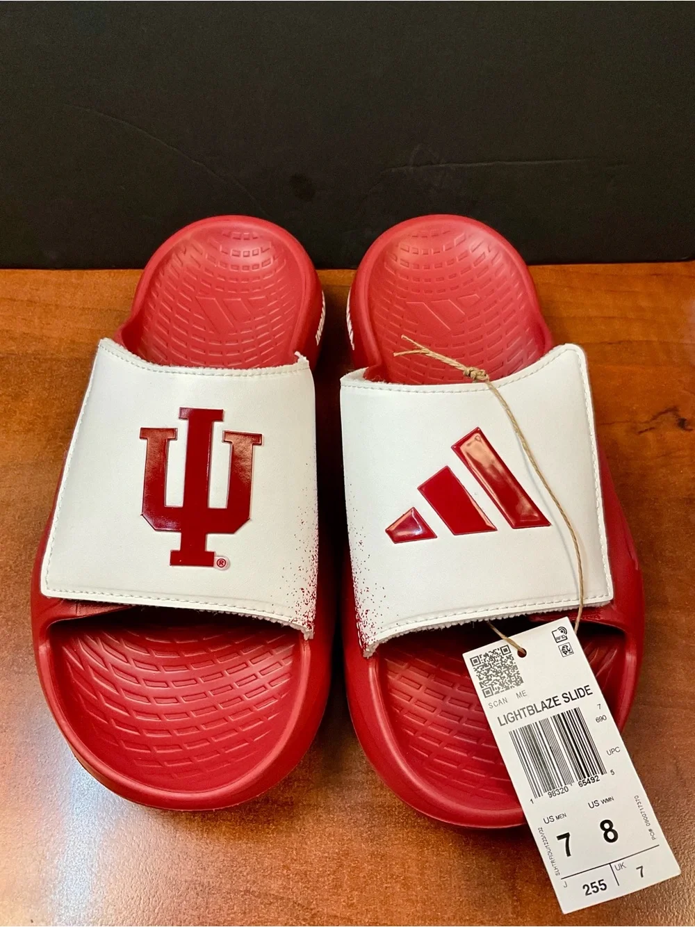 Unisex Adidas Crimson Indiana Hoosiers Lightweight Slide Sandals, Women’s Size 8